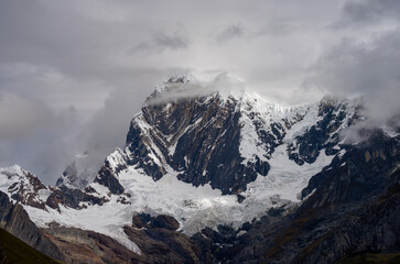 Trekking in the Cordillera Huayhuash in the Peruvian Andes Mountains