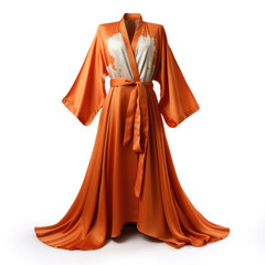 Orange Kimono isolated on white background