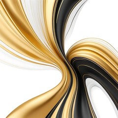 Luxury gold and black liquid background , fluid splash, swirl on white. Luxury golden flow. Luxus gold background dynamic flow wave 3d