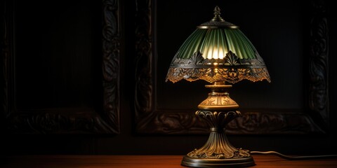 Image of antique table lamp in color