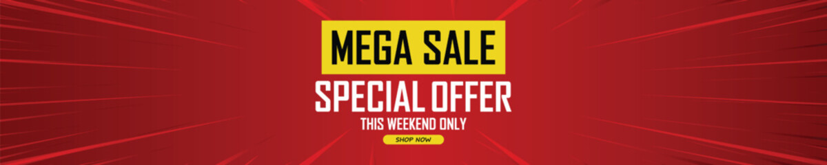 Sale banner template design . Super Sale, end of season special offer banner. vector illustration.