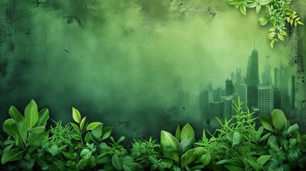 Cityscape in metropolis city center City of green community and fresh air banner background - obrazy, fototapety, plakaty