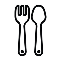 spoon and fork icon for graphic and web design