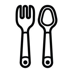 spoon and fork icon for graphic and web design