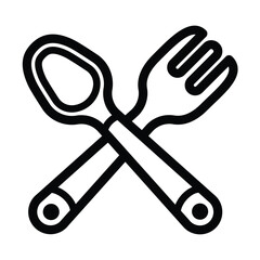 spoon and fork icon for graphic and web design