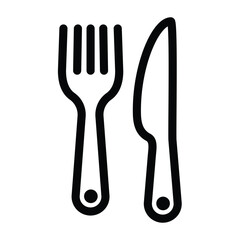 knife and fork icon for graphic and web design