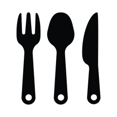 spoon and fork icon for graphic and web design - obrazy, fototapety, plakaty