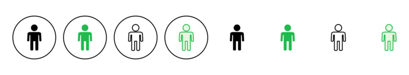 Man icon set. male icon vector. human symbol