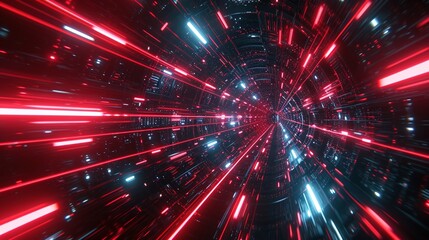 Hyperspace Stars Travel, Time warp, traveling in space,Abstract flight in retro neon hyper warp space in the tunnel, high speed wave lines and flare lights backgrounds.