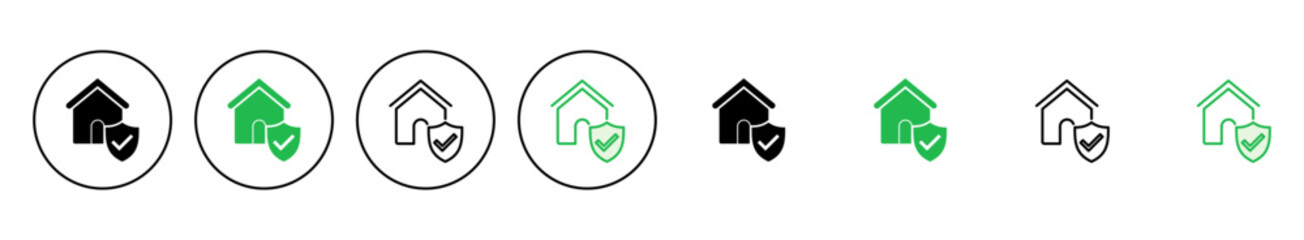 House insurance icon set. house protection icon.
