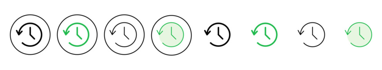 History icon set. recent event history