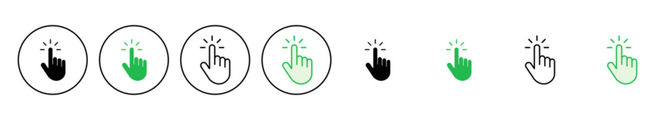 Hand cursor icon set. click icon vector. hand click. pointer