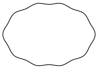 シンプルな黒線の歪んだ楕円フレーム