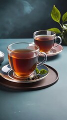 Obraz na płótnie Canvas Cup of tea drink background
