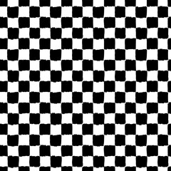 Fototapeta premium Aesthetic Contemporary printable seamless pattern with abstract line, dot, shape brush stroke in black and white colors. Boho background in minimalist style vector Illustration for wallpaper fabric