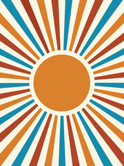 sun retro vintage colorfull for background