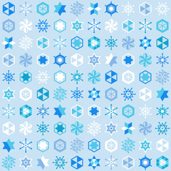 gemoetric snowflakes and stars pattern