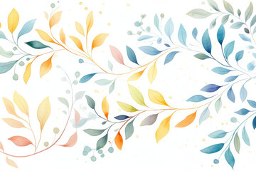 Fototapeta na wymiar Illustration design watercolor floral art nature pattern background spring texture summer ornament wallpaper leaves
