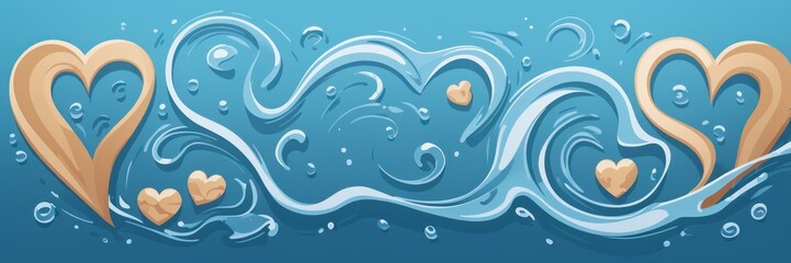 Fototapeta na wymiar heart from water or heart in water or heart of water or heart with drops or heart on the background or heart shaped drops or heart with water drops or heart with a heart