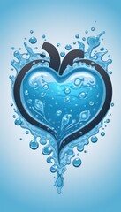 heart from water or heart in water or heart of water or heart with drops or heart on the background or heart shaped drops or heart with water drops or heart with a heart