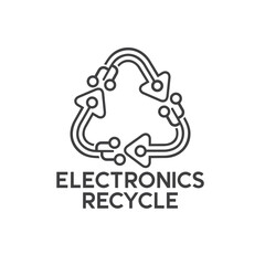 electronics recycle symbol, vector art.