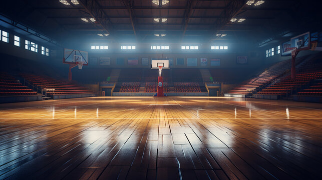 sport arena basketball court.