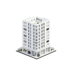 residential building, apart, cartoon, ilustrasion, design, 3d, png