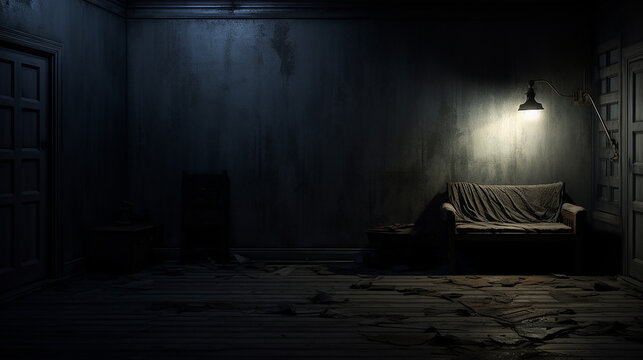 dark room with light background
