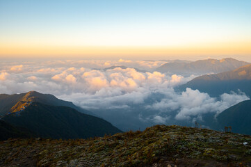 Beautiful landscape seen from Mardi Himal viewpoint one of popular trekking route in Nepal.