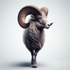 bighorn sheep, rocky sheep, Ovis canadensis, mountain mouflon, Canadian mouflon, borrego cimarr&oacute;n, oveja rocosa, mufl&oacute;n de monta&ntilde;a, mufl&oacute;n canadiense, isolated on White background.