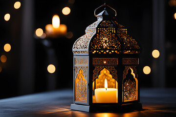 A stunning Ramadan candle lantern, Featuring such intricate patterns and cut work like an exotic treasure. Buy it now and start using this quality photo in your design.