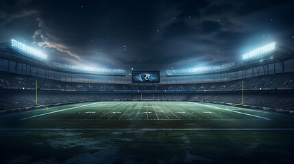 American football stadium background at night