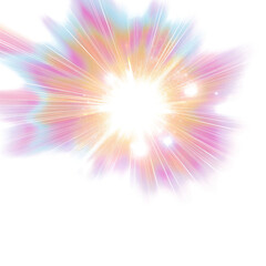 Lens Flare Abstract Art on transparent Background