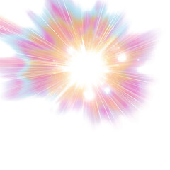 Fototapeta premium Lens Flare Abstract Art on transparent Background