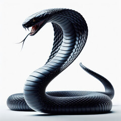Egyptian cobra (Naja haje legionis), poisonous snake, viper, reptile, Cobra egipcia, serpiente venenosa, víbora, reptil, isolated on White background