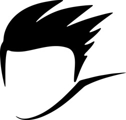 Hair silhouette icon illustration. Man hairstyle design element.