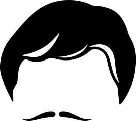 Hair silhouette icon illustration. Man hairstyle design element.