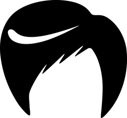 Hair silhouette icon illustration. Woman hairstyle design element.
