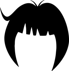 Hair silhouette icon illustration. Woman hairstyle design element. - obrazy, fototapety, plakaty