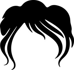 Hair silhouette icon illustration. Woman hairstyle design element.