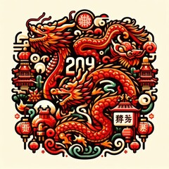 chinese new year dragon or chinese new year or chinese dragon
