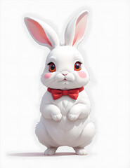 Fototapeta premium cartoon white bunny