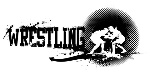 Wrestling Banner Vector Illustration