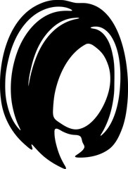 Woman hairstyle silhouette icon illustration. Female hair logo design element.