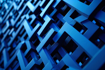 abstract blue geometric squares background. Generative AI