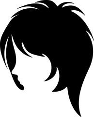Hairstyle silhouette illustration. Woman hair design element.
