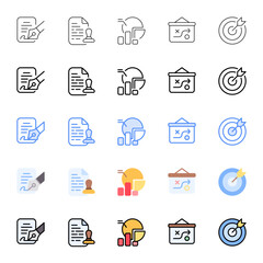 Business icons with various styles