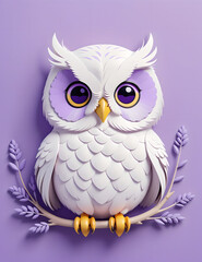 cartoon lavender owl