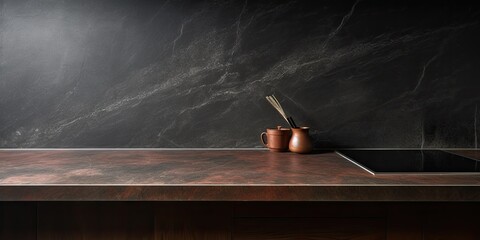 kitchen counter and dark surface