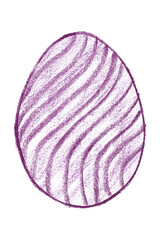 Drawing dark purple Easter eggs isolated on transparent background.